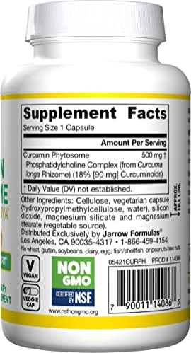 Foto 4 pulgar | Suplemento Jarrow Formulas Curcumin Phytosome 500 Mg 60 Cápsulas - Venta Internacional.