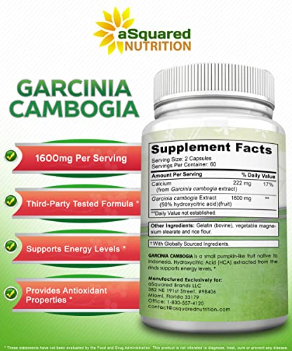 Foto 8 pulgar | Suplemento De Garcinia Cambogia De Squared Nutrition 1600 Mg 120 C - Venta Internacional.