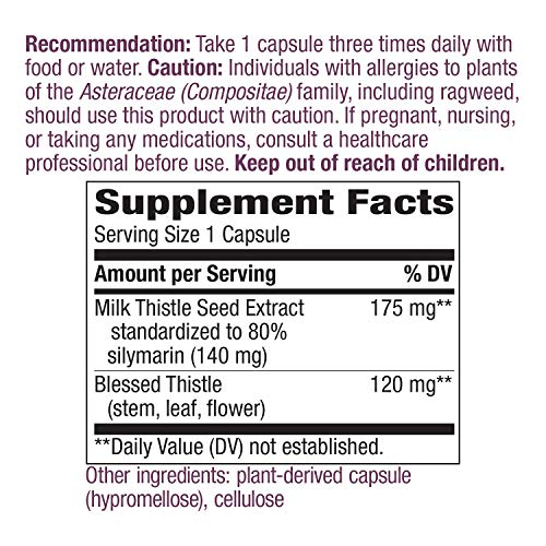 Foto 3 pulgar | Suplemento Nature's Way Milk Thistle 120 Cápsulas-Venta Internacional
