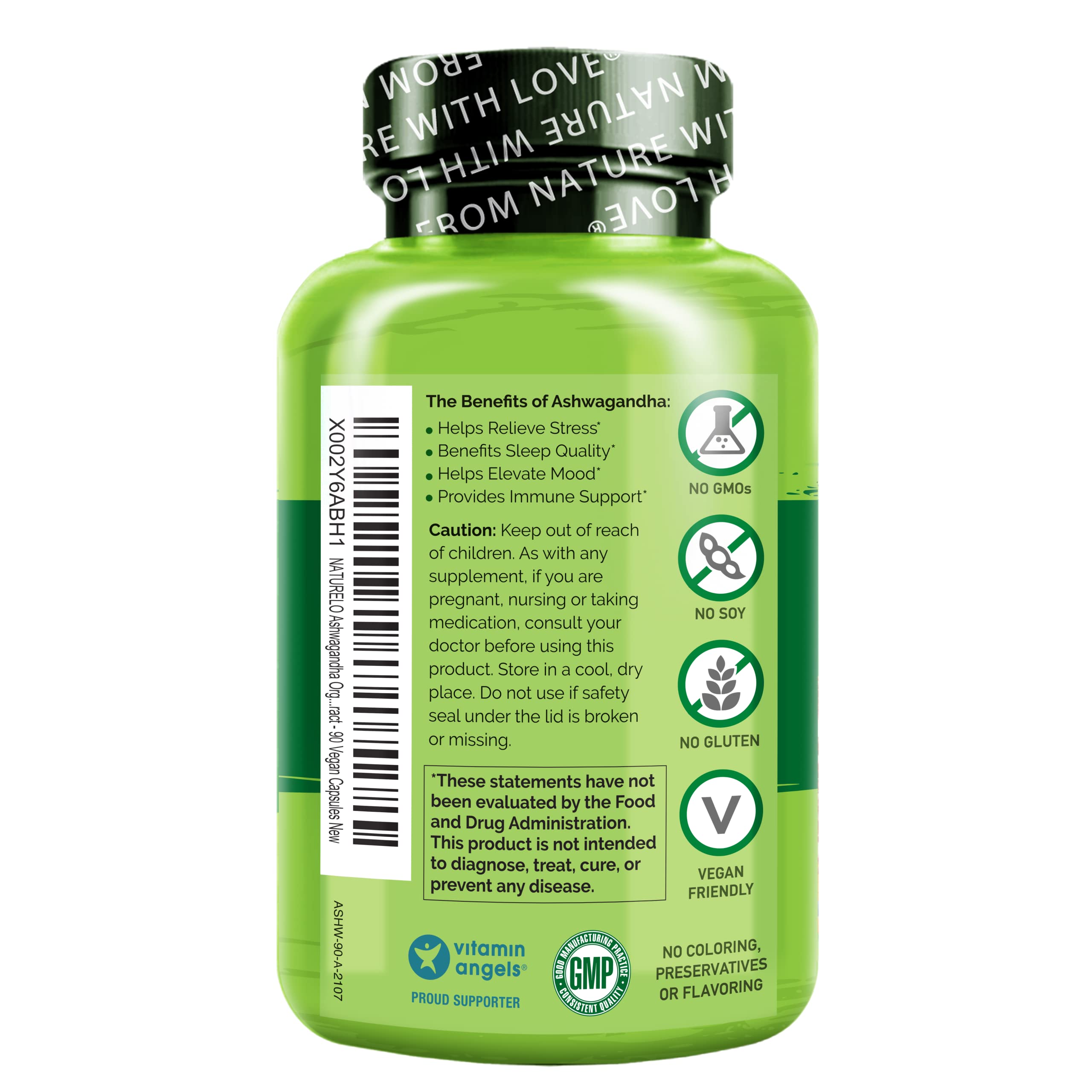 Foto 3 pulgar | Suplemento Naturelo En Polvo De Raíz Orgánica De Ashwagandha 1200 Mg - Venta Internacional.