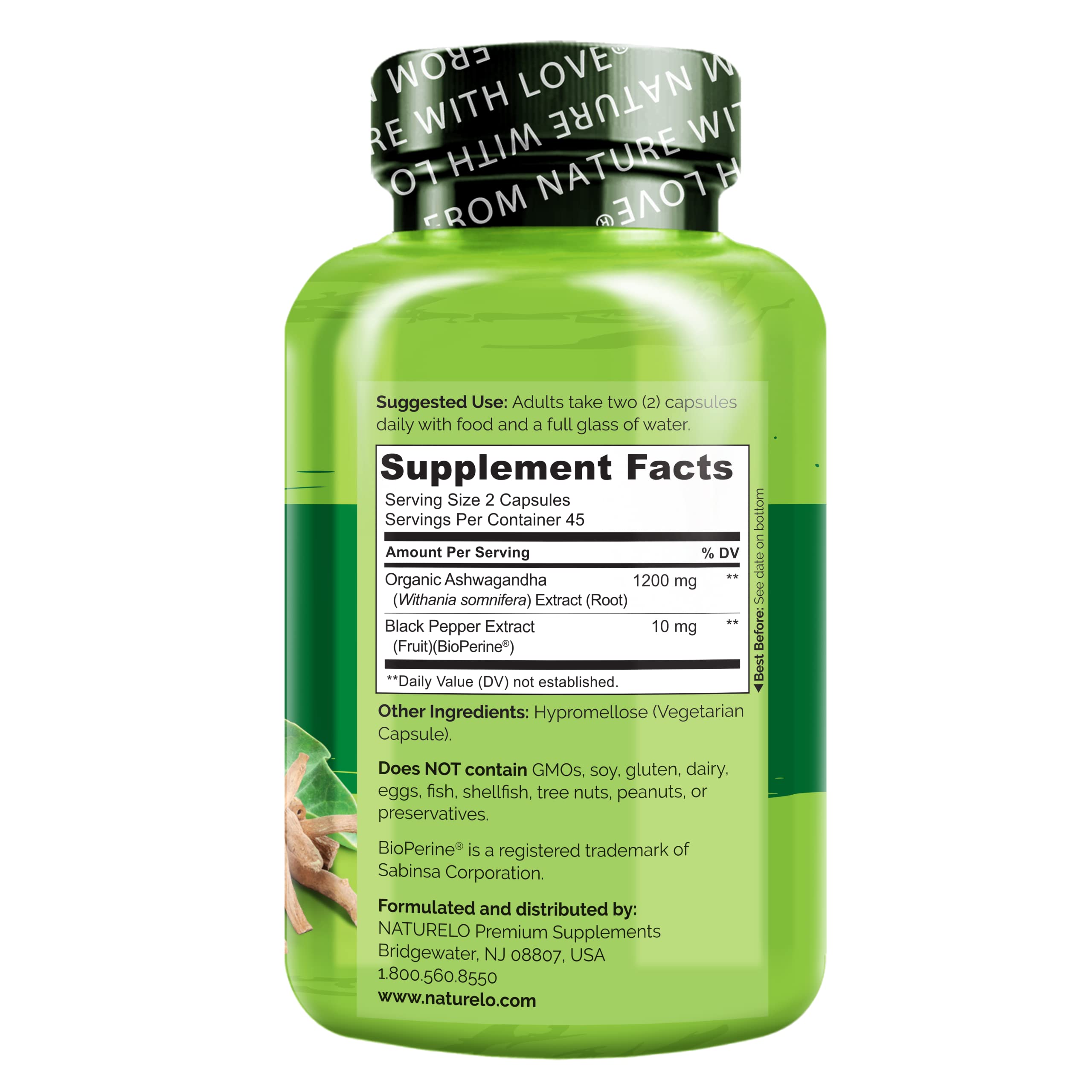 Foto 4 pulgar | Suplemento Naturelo En Polvo De Raíz Orgánica De Ashwagandha 1200 Mg - Venta Internacional.