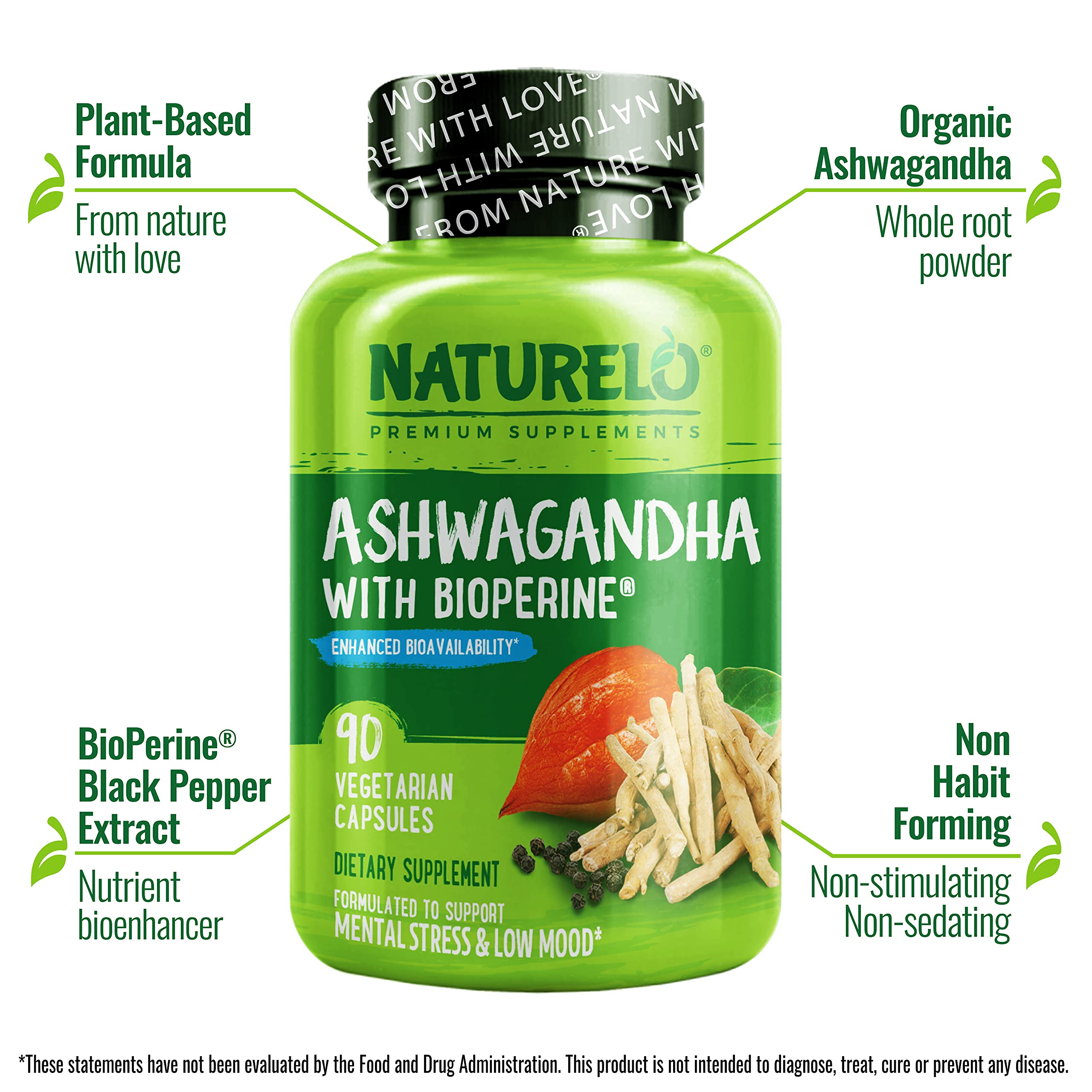 Foto 5 pulgar | Suplemento Naturelo En Polvo De Raíz Orgánica De Ashwagandha 1200 Mg - Venta Internacional.