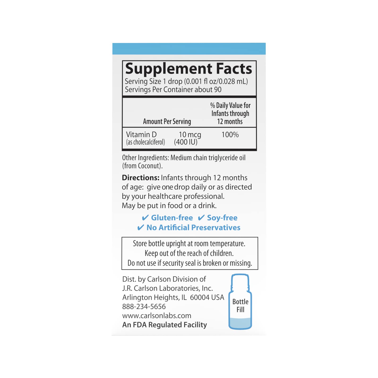 Foto 5 pulgar | Suplemento Super Daily D3 De Carlson Laboratories Para Bebés - Venta Internacional.