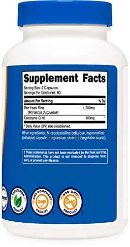 Foto 5 pulgar | Suplemento Nutricost Red Yeast Rice 120 Cápsulas-Venta Internacional