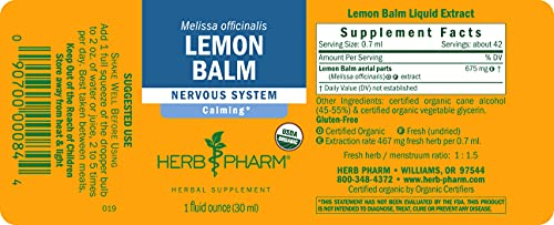 Foto 3 pulgar | Suplemento Herb Pharmy Lemon Balm de 30 Ml-Venta Internacional