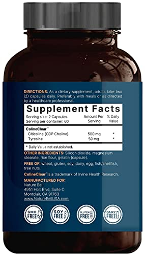 Foto 5 pulgar | Suplementos Naturebell Citicolina 500 Mg + Tirosina 50 Mg 120  - Venta Internacional.