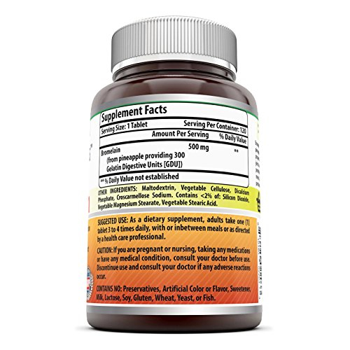 Foto 3 pulgar | Suplemento Amazing Nutrition Bromelina 500 Mg 120 Comprimidos - Venta Internacional