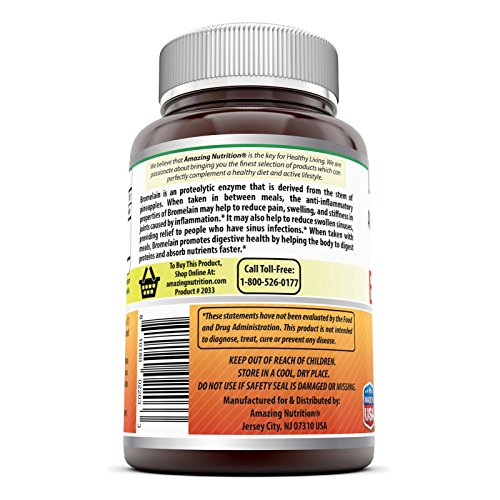 Foto 4 pulgar | Suplemento Amazing Nutrition Bromelina 500 Mg 120 Comprimidos - Venta Internacional
