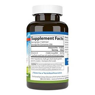 Foto 2 | Suplemento De Vitamina A Carlson, 25,000 Ui (7500 Mcg Rae), 250 Ml - Venta Internacional.