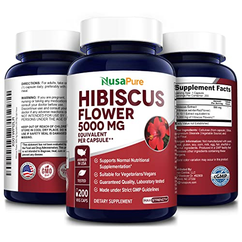 Foto 4 | Suplemento De Flor De Hibisco Nusapure 5000 Mg 200 Cápsulas - Venta Internacional.