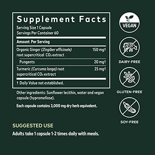 Foto 6 pulgar | Suplemento Gaia Herbs Ginger Supreme 60 Cápsulas Veganas - Venta Internacional.