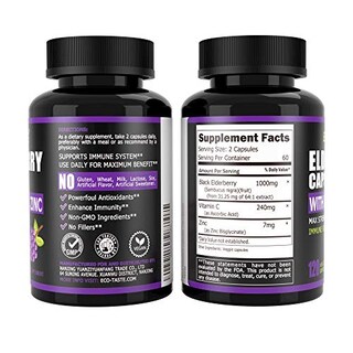Foto 7 | Complemente Las Cápsulas De Saúco Eco-taste Con Zinc Y Vitamina C - Venta Internacional.
