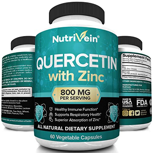 Foto 5 pulgar | Suplemento Nutrivein Quercetina 800 Mg Con Zinc 60 Cápsulas - Venta Internacional.