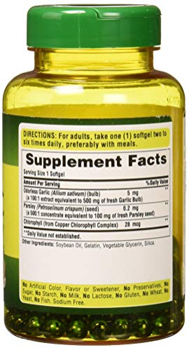 Foto 4 pulgar | Suplemento Puritan's Pride Con Ajo Y Perejil Inodoros De 500 Mg - Venta Internacional.