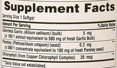 Foto 5 | Suplemento Puritan's Pride Con Ajo Y Perejil Inodoros De 500 Mg - Venta Internacional.