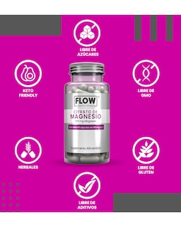 Foto 5 | Cápsulas Citrato de Magnesio Flow Vitaminas Minerales y Suplementos 3 Pack