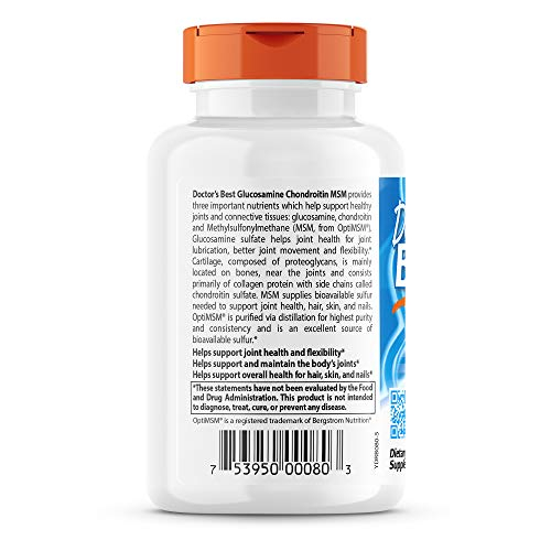 Foto 4 pulgar | Suplemento Doctor's Best, Glucosamina Y Condroitina Msm, 120 Cápsulas - Venta Internacional.