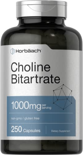 Foto 2 pulgar | Suplemento de Bitartrato Colina Horbaach 250 Cápsulas - Venta Internacional
