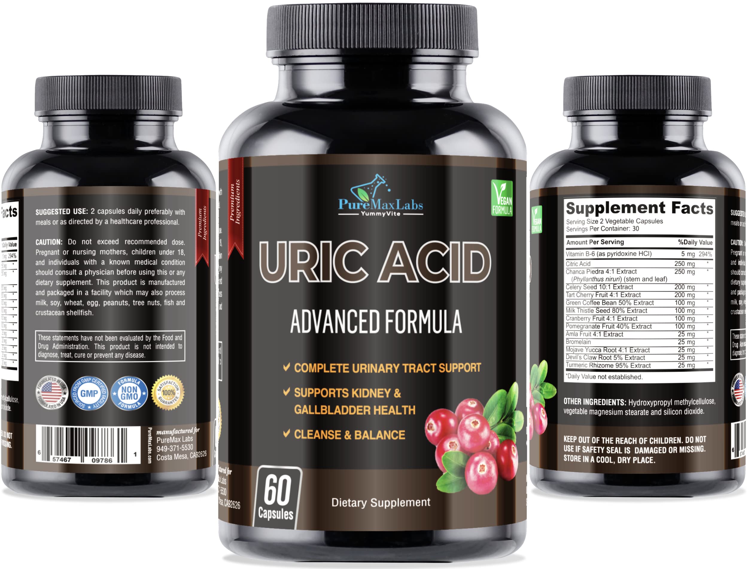 Foto 6 | Suplemento De La Fórmula Avanzada De Ácido Úrico De Puremax Labs - Venta Internacional.