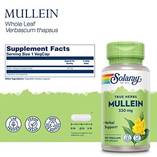 Foto 3 | Suplemento Solaray True Herbs Mullein 100 Cápsulas - Venta Internacional