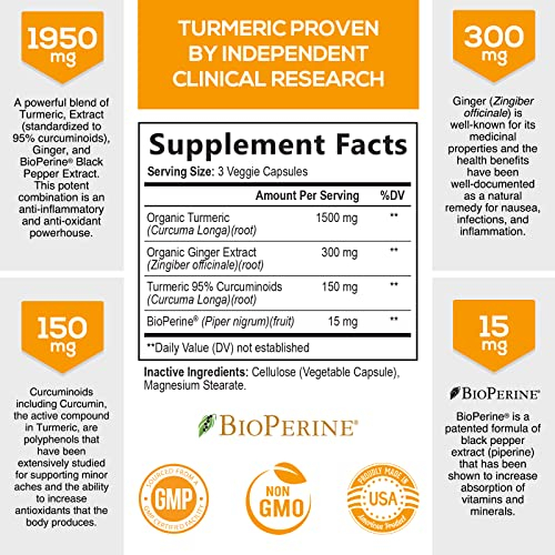 Foto 3 pulgar | Suplemento Nature's Nutrition Turmeric & Ginger 120 Cápsulas - Venta Internacional