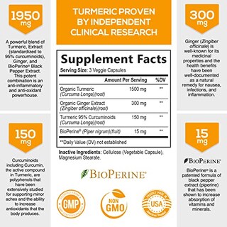Foto 2 | Suplemento Nature's Nutrition Turmeric & Ginger 120 Cápsulas - Venta Internacional