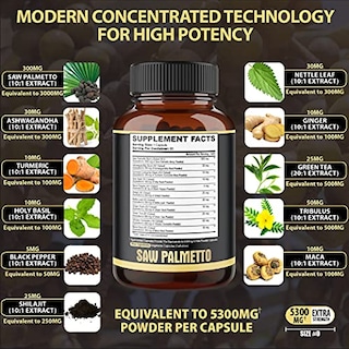 Foto 2 | Suplemento En Cápsulas De Palma Enana Americana Agobi De 5300 Mg Con Ashwagandha - Venta Internacional.