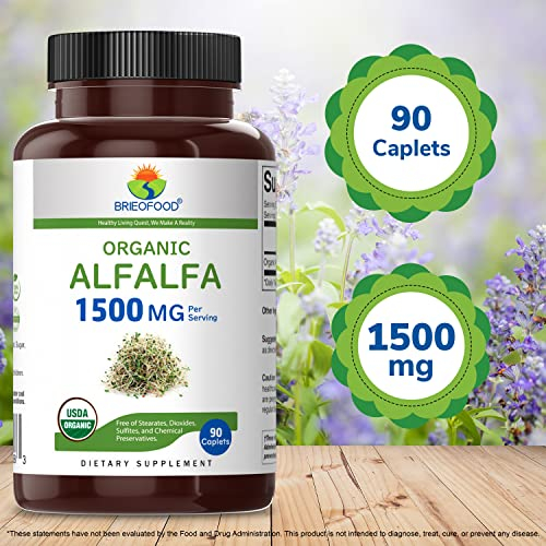 Foto 4 pulgar | Suplemento Brieofood De Alfalfa Orgánica 90 Comprimidos - Venta Internacional