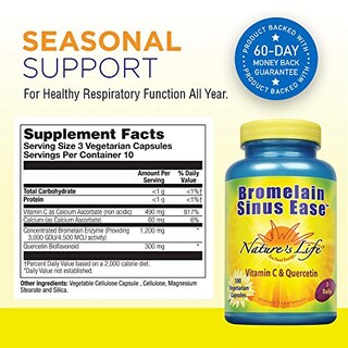 Foto 2 | Suplemento Nature's Life Bromelain Sinus Ease 100 Cápsulas - Venta Internacional