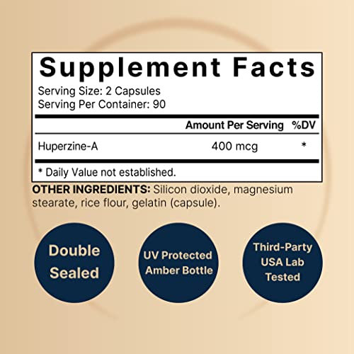 Foto 3 pulgar | Suplemento NatureBell Huperzina A 400 Mcg 180 Cápsulas - Venta Internacional
