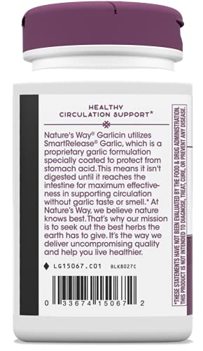 Foto 4 pulgar | Suplemento Nature's Way Garlicin Cardio 350 Mg 180 Comprimidos - Venta Internacional