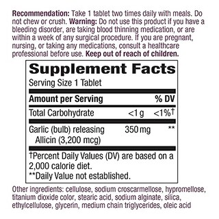 Foto 6 | Suplemento Nature's Way Garlicin Cardio 350 Mg 180 Comprimidos - Venta Internacional