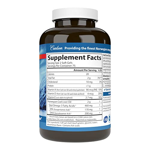 Foto 3 pulgar | Suplemento Carlson Bod Liver Oil Gems 150 Cápsulas- Venta Internacional
