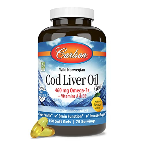 Foto 8 pulgar | Suplemento Carlson Bod Liver Oil Gems 150 Cápsulas- Venta Internacional