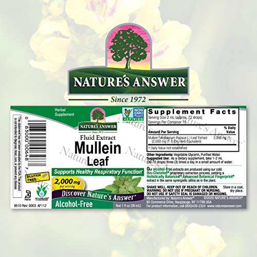 Foto 3 pulgar | Suplemento Nature's Answer con Hoja de Gordolobo 30 ml - Venta Internacional