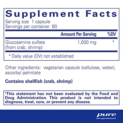 Foto 3 pulgar | Supplement Pure Encapsulations Sulfato De Glucosamina 1000 Mg 6 - Venta Internacional.
