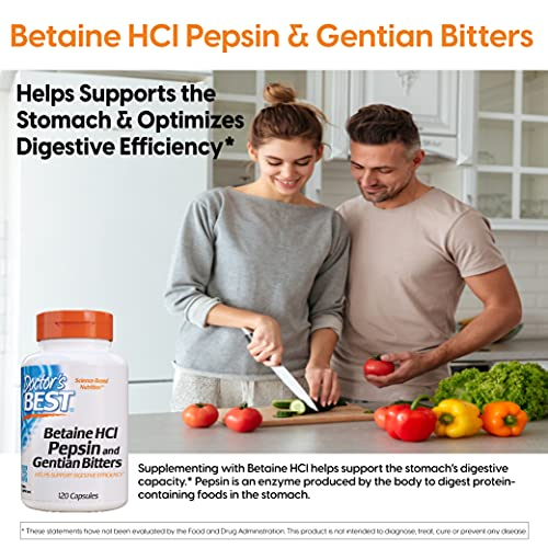 Foto 5 pulgar | Suplemento Doctor's Best Betaine Hci Pepsin And Gentian Bitter 120 Cápsulas-Venta Internacional