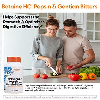 Foto 4 | Suplemento Doctor's Best Betaine Hci Pepsin And Gentian Bitter 120 Cápsulas-Venta Internacional
