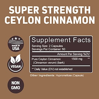 Foto 7 | Suplemento Herbtonics de Canela de Ceilán 1500 mg 120 Cápsulas - Venta Internacional