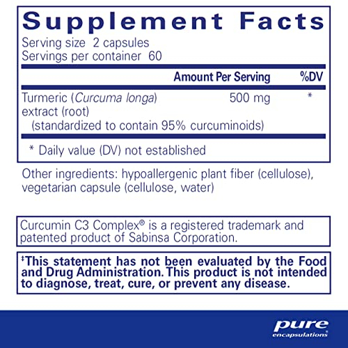Foto 3 pulgar | Suplemento Pure Encapsulations Curcumin C3 Complex 120 Cápsulas - Venta Internacional