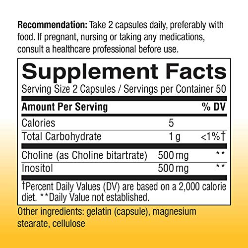 Foto 8 pulgar | Suplemento Nature's Way De Colina E Inositol 1000 Mg 100 Cápsulas - Venta Internacional.