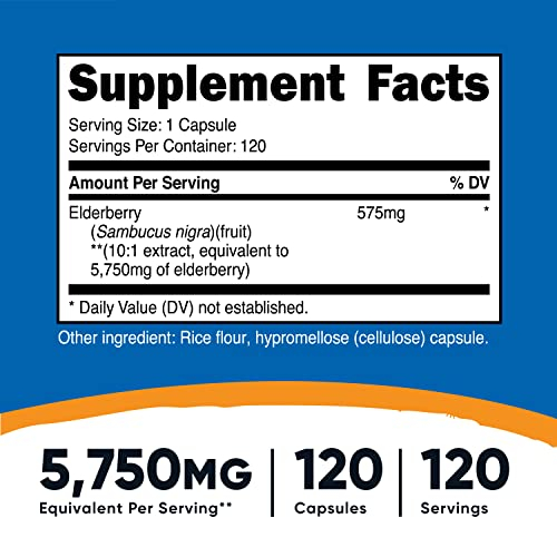 Foto 3 pulgar | Suplemento Nutricost En Cápsulas De Saúco 575 Mg (120 Cápsulas) - Venta Internacional.