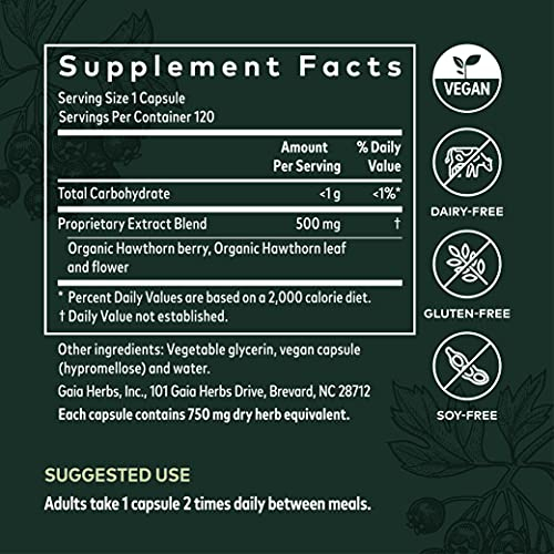 Foto 6 pulgar | Suplemento Gaia Herbs Hawthorn Supreme Heart Health 120 Cápsulas - Venta Internacional