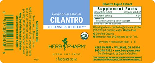 Foto 4 pulgar | Extracto De Cilantro Certificado Orgánico Herb Pharm 30 Ml - Venta Internacional