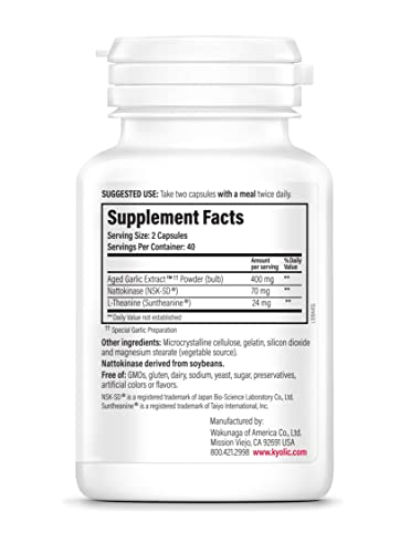 Foto 4 pulgar | Suplemento de Extracto de Ajo Envejecido Kyolic Fórmula 109 80 Cápsulas - Venta Internacional