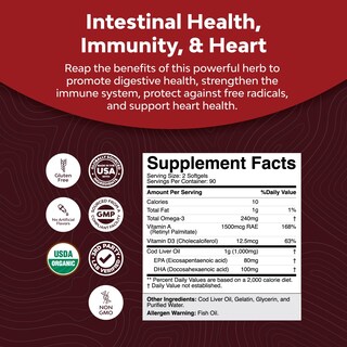 Foto 3 | Cápsulas Blandas De Aceite De Hígado De Bacalao Islandés Supplement Natures Craft - Venta Internacional