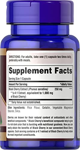 Foto 3 pulgar | Suplemento De Extracto De Cereza Negra Puritan's Pride, 1000 Mg, 100 Unidades - Venta Internacional.