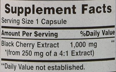Foto 4 | Suplemento De Extracto De Cereza Negra Puritan's Pride, 1000 Mg, 100 Unidades - Venta Internacional.