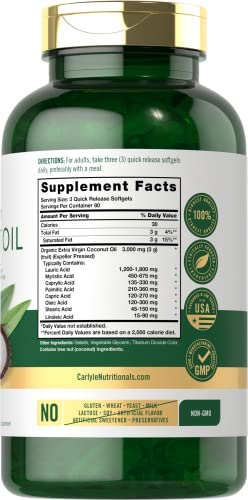 Foto 3 pulgar | Suplemento De Cápsulas Blandas De Aceite De Coco 3000 Mg 240 Unidades - Venta Internacional