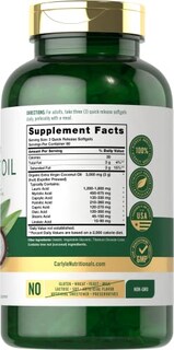 Foto 2 | Suplemento De Cápsulas Blandas De Aceite De Coco 3000 Mg 240 Unidades - Venta Internacional